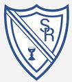 Shield logo with blue outlines, showing the letters 'S' and 'R' intertwined, and a chalice.